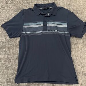 Travis Mathew Golf Men's Polo Shirt in Navy and Light Blue